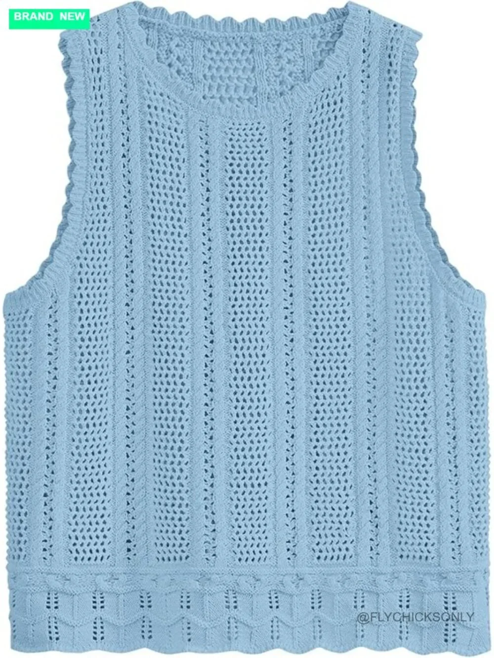 Crochet Sweater Vest Tank Top Cover Up for Beach Vacation Cruise Resort